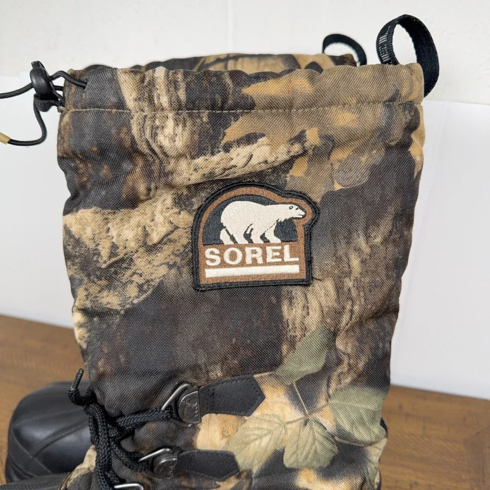 Sorel Boots Mens 7 Camo Kaufman Glacier‎ Felt Insulated Waterproof Winter Snow